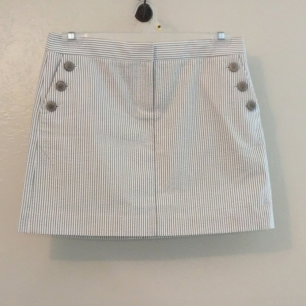 J.Crew white/grey stripped mini skirt size 8
